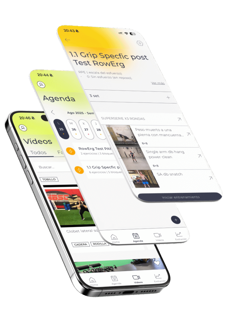 App de Hybrix Training con la sesión del día
